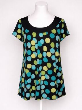 Style & Co Dotted Lined Blouse Large